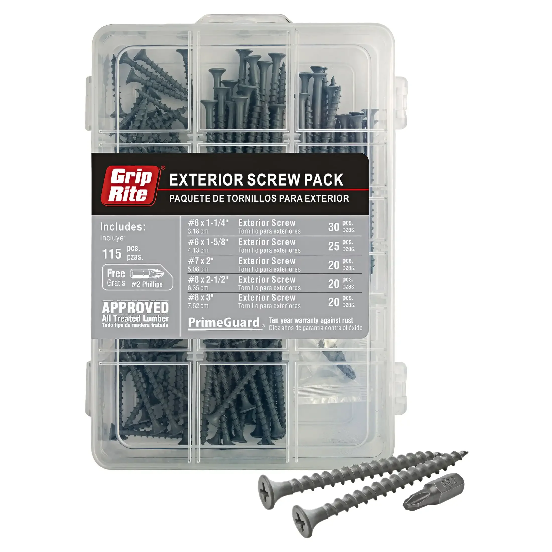 

Grip-Rite PrimeGuard Десять винтов из дерева и дерева в палубе 115CT