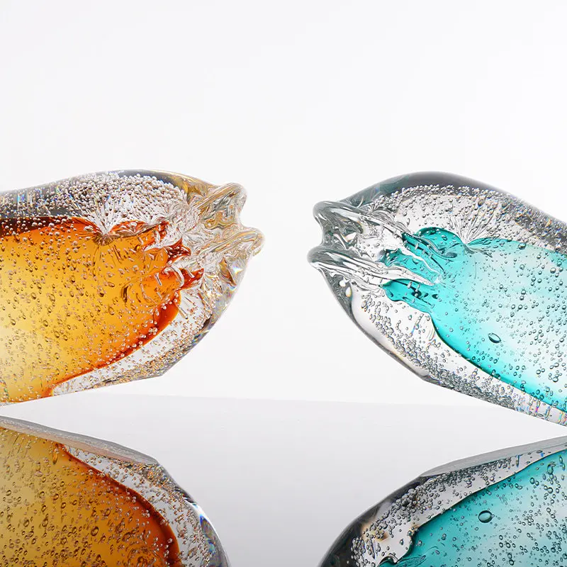 Bubble whale light luxury high-end glazed living room ornaments wabi-sabi style entrance home decoration art crafts