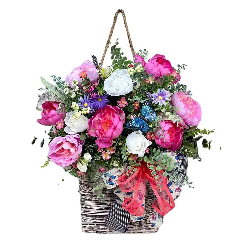 Charming Summer Floral Hanging Basket -Perfect Home Decor For Every Space Hanging Flower Pots Plant Basket For Indoor Outdoor