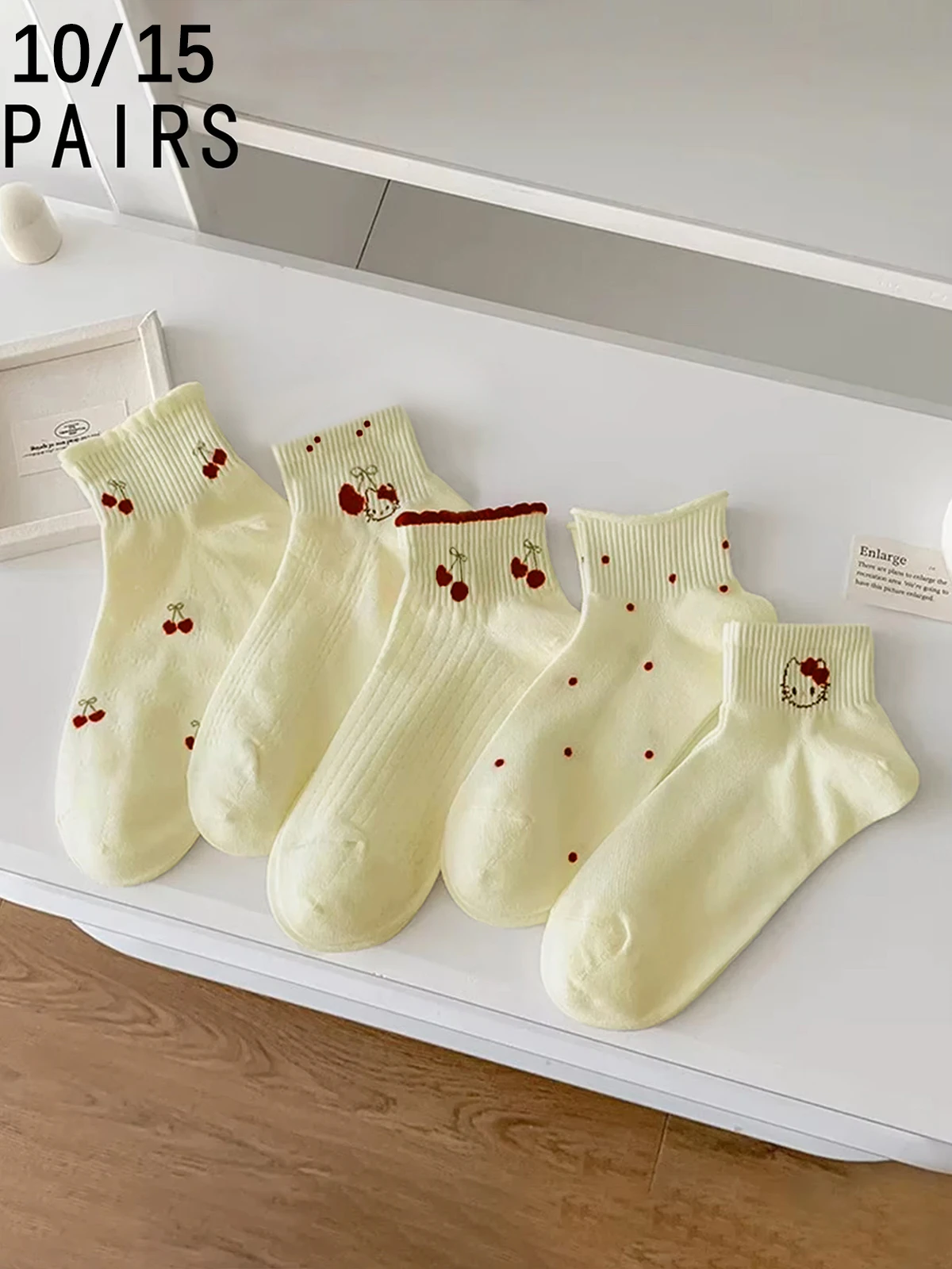 

10/15 пар летних женских носков Miniso в японском академическом стиле Sanrio hello kitty