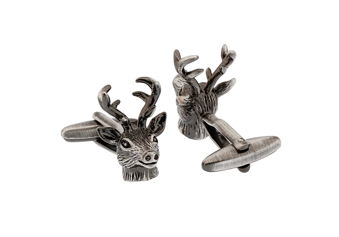 Deer Cuff Links For Men Vintage Sika Deer Design Quality Brass Material Black Color Cufflinks Wholesale&retail