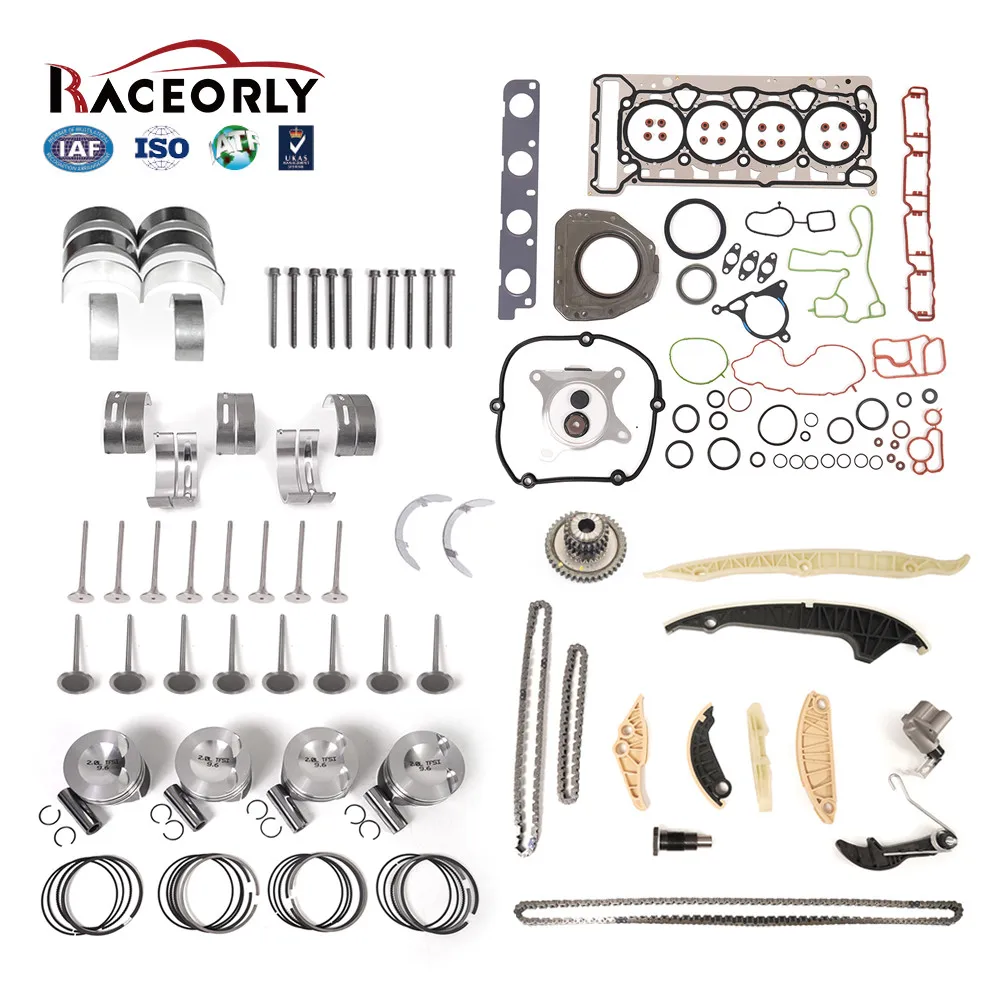 RACEORLY Engine Rebuild piston Kit Oversize +0.5 21mm For VW GTI 2.0 CDA CCZ CAW