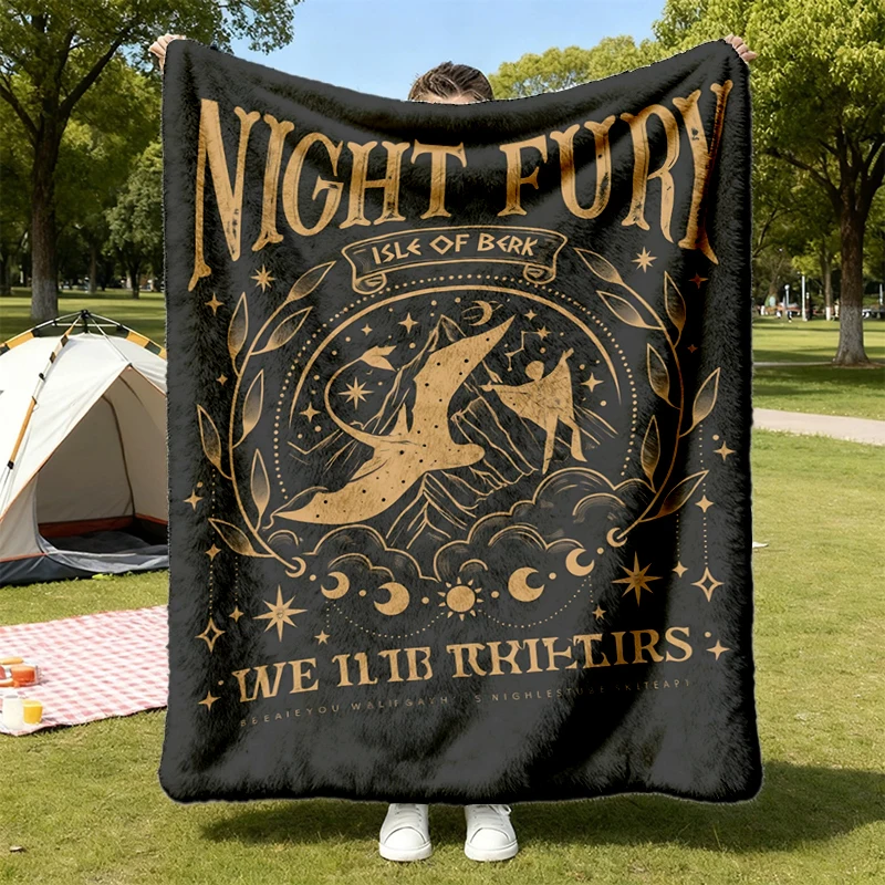 Night Fury Dragon Two-Sided Flannel Blanket, How To Train Dragon Gift