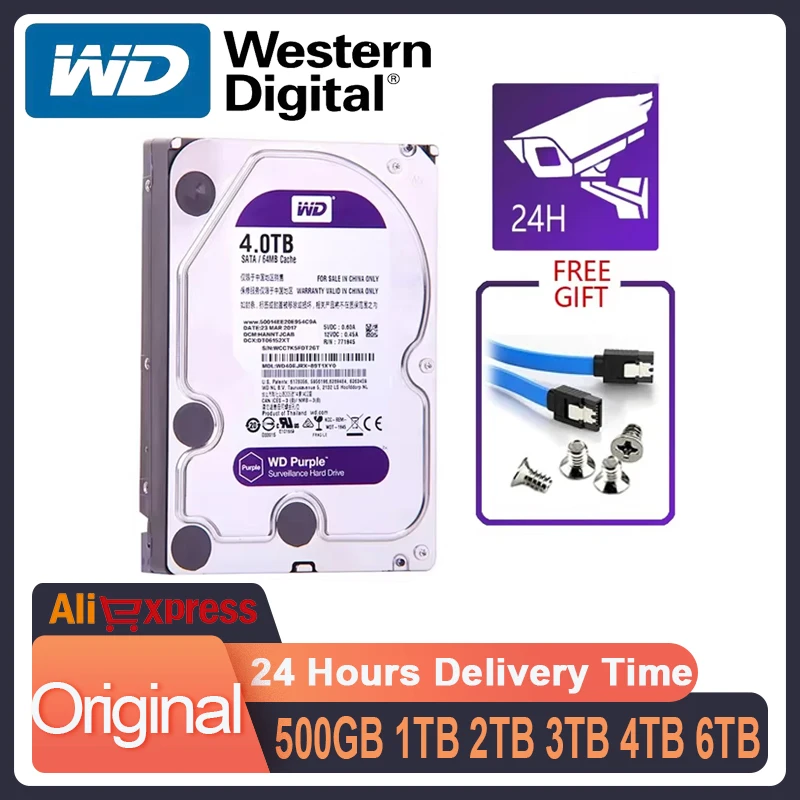 Western Digital Purple HDD 1TB 2TB 3TB 4TB 6TB 8TB SATA 6.0Gb/s 3.5