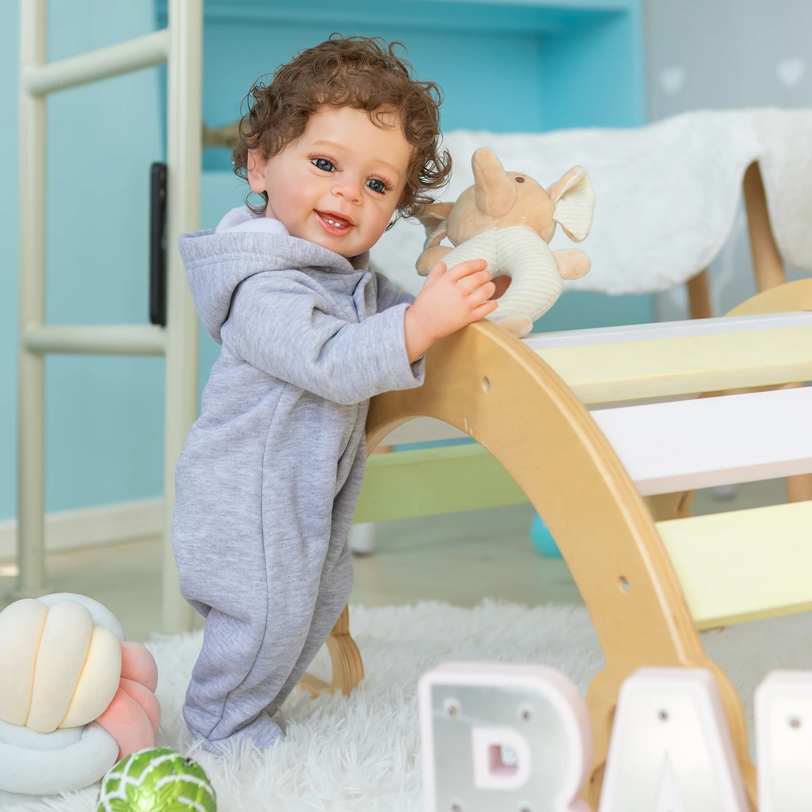 1 قطعة 22 بوصة/55 سنتيمتر كامل الجسم لينة الفينيل ريال اللمس تولد من جديد بيبي بوي دمية Yannik هدايا مثالية للأطفال حمام لعبة مقاوم للماء