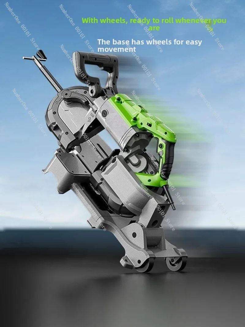

Portable Band Saw 0-45° Bevel Cut 6-Speed Electric Saw for Wood Metal Stainless Steel