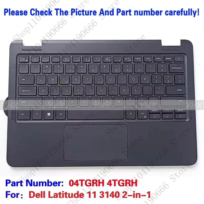 

Notebook computer components New For Dell Latitude 11 3140 2-in-1 Palmrest W/Touchpad US Keyboard 4TGRH.