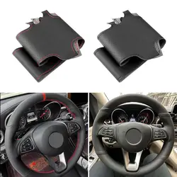 Hand-sew Leather Car Steering Wheel Cover For Mercedes Benz W205 W176 W246 C117 C218 X218 W213 X156 X253 W166 X166 Vito III W447