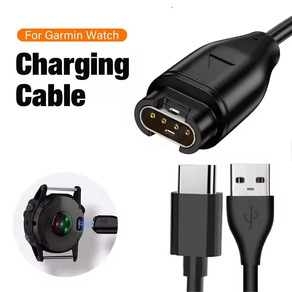 For Garmin Watch Universal USB Type-C Charger USB-A USB-C Charging Cable for Fenix 5 5S 5X Plus 6 6S 6X Pro 7 7S 7X Chargers