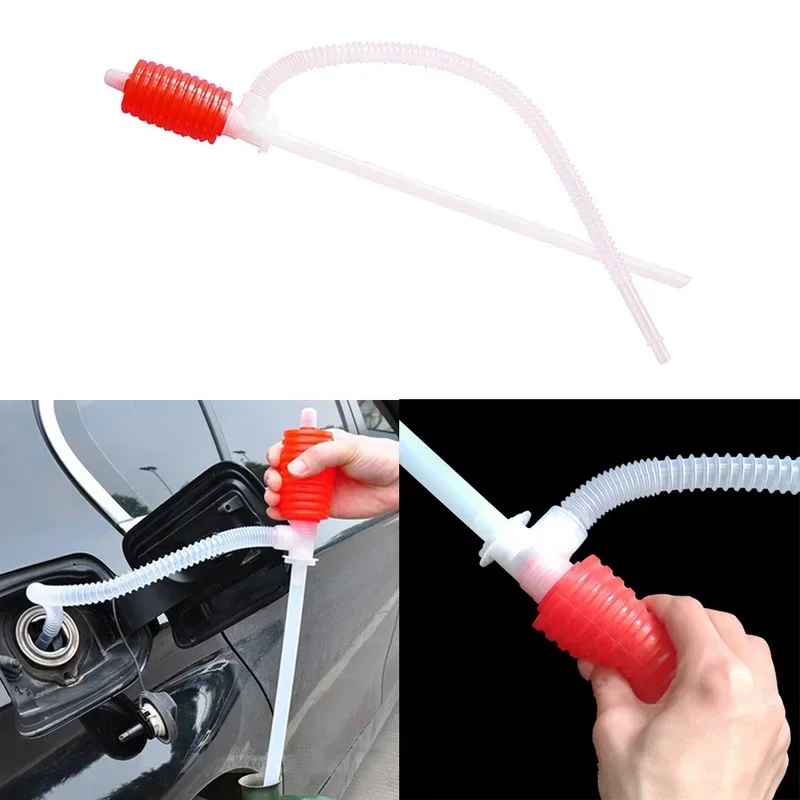 Car Manual Hand Siphon Pump Hose Gas Oil Gasoline Diesel Transfer Sucker Liquid Syphon Transfer Pump Portable Car Accessories