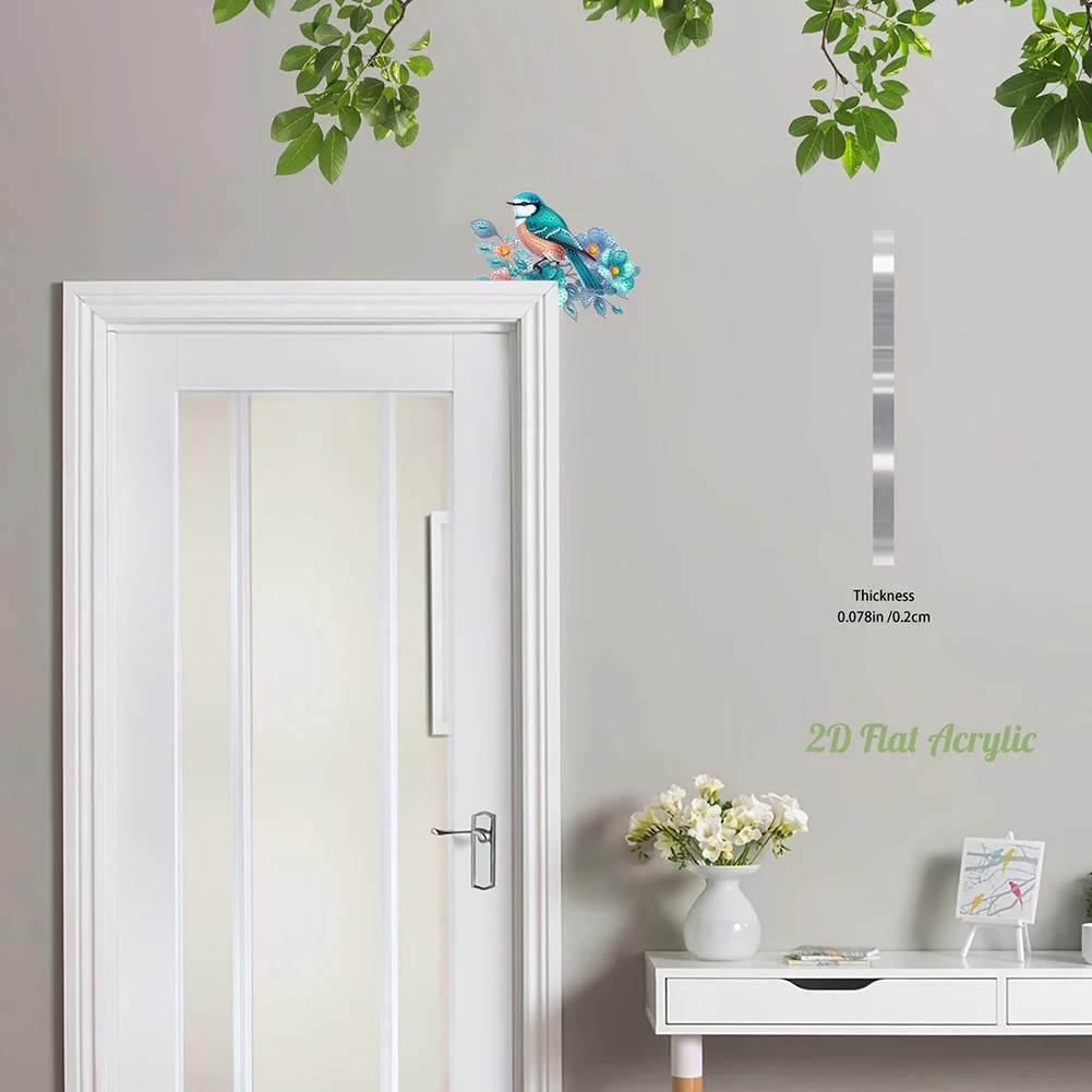 

Декоративная наклейка на угол двери Blue Bird 2D с алмазной вышивкой, DIY украшение для дверной рамы