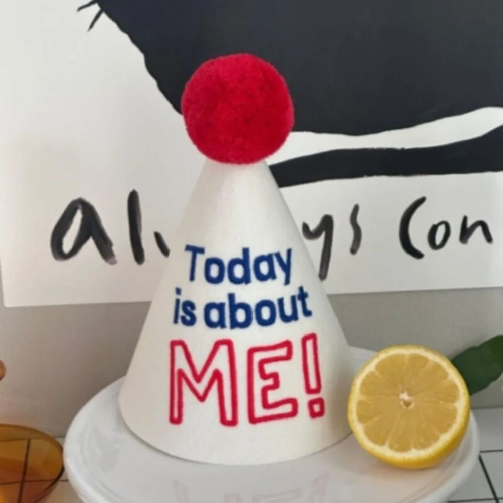 Funny Hand-Drawn Birthday Hat Non-Woven Fabric Sweet Graffiti Birthday Hat Princess Birthday Hat Birthday Celebration