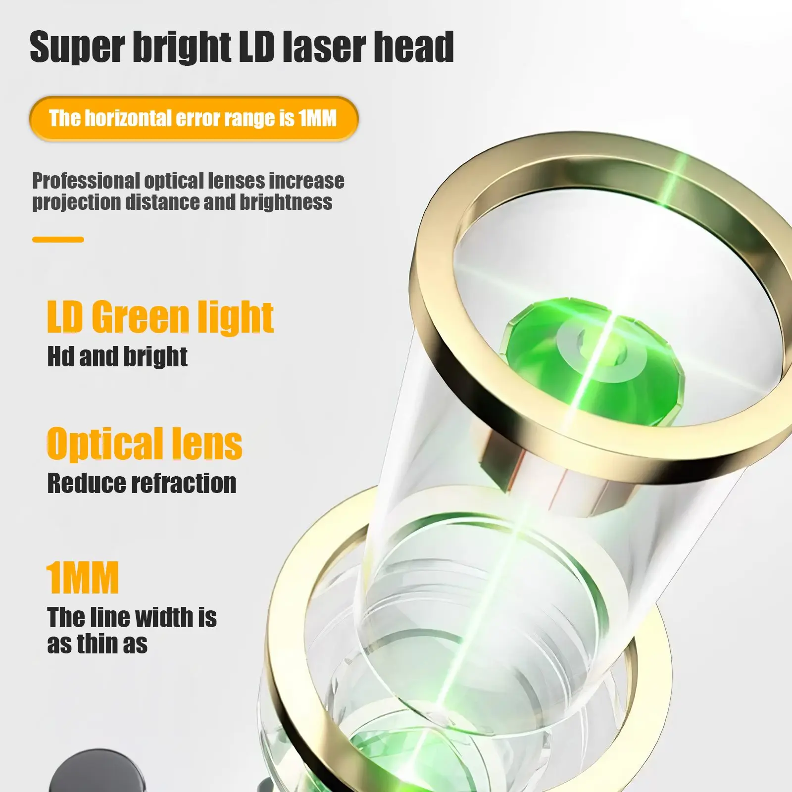 12Linien-3D-Laser-Wasserwaage, grüne Linie, selbstnivellierend, 360 horizontal und vertikal, leistungsstarker Laser-Wasserwaage mit grünem Strahl für Dewalt 20 V-Batterie – Detail 2