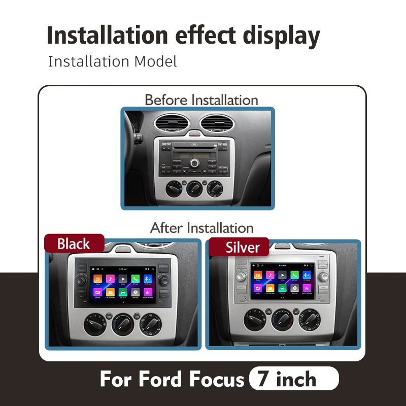 Wireless Carplay Stereo Android Auto Radio Multimedia Player GPS Navigation For Ford Focus Kuga Fiesta Mondeo 4 C-Max Car Radio