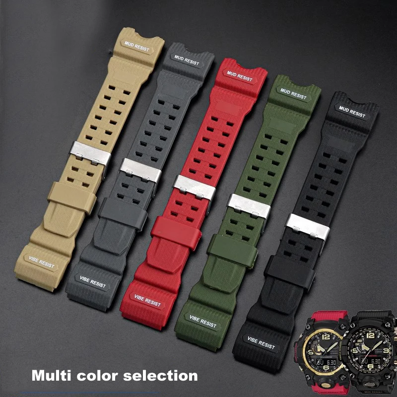 

High Quality bracelet For Casio G-SHOCK Black Gold Watchband Big Mud King GWG-1000 GWG-1000GB Modified Resin Silicone Strap