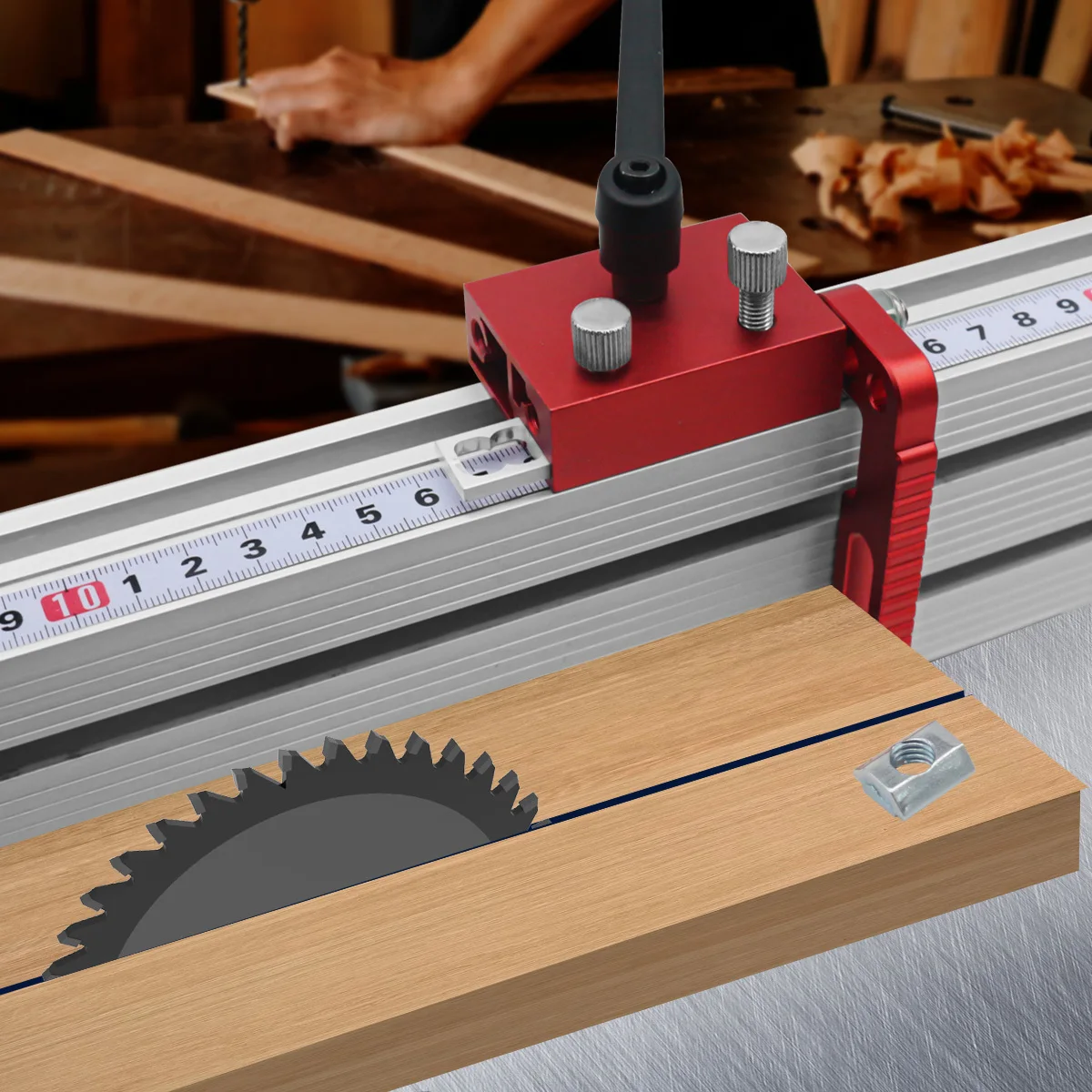 Adjustable Fence Flip Stop - Miter Track Stop Alloy Steel T Slot Stop Accurate Length Limit Device Woodworking Tool