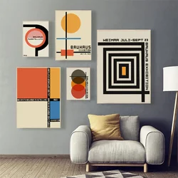 Bauhaus Modern Simplicity Geometric  Movie Sticky Posters Whitepaper Sticker DIY Room Bar Cafe Posters Wall Stickers