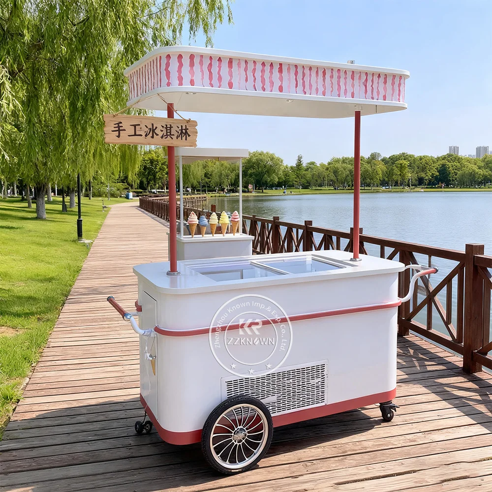 

Hot Dog Vans Ice Cream Food Truck Push Cart Street Food Cart Gelato Showcase Ice Cream Display Case