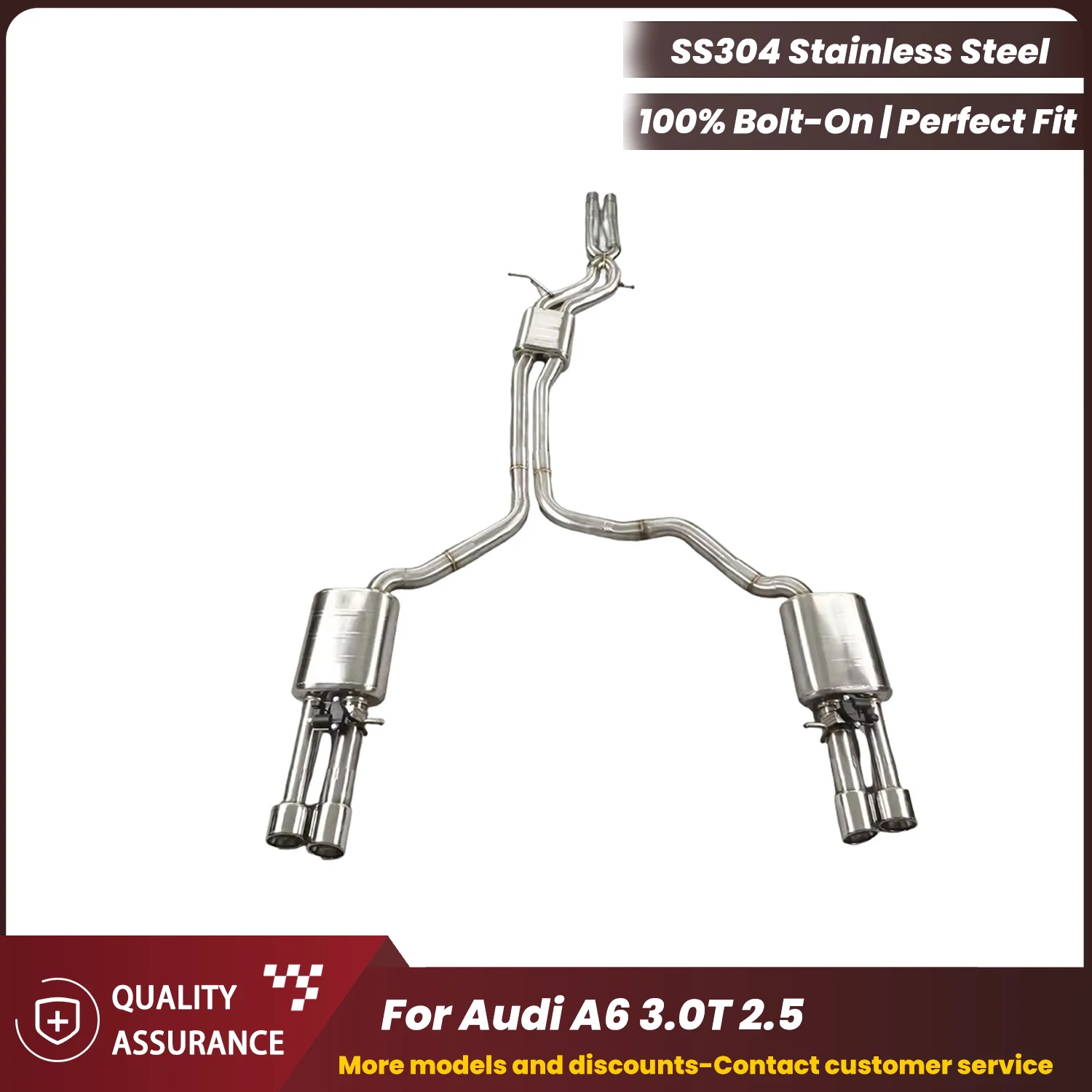 

ECCF No Drone Catback Exhaust For Audi A6 3.0T 2.5 Aggressive Exhaust Sound Performance Upgrade Easy Installation