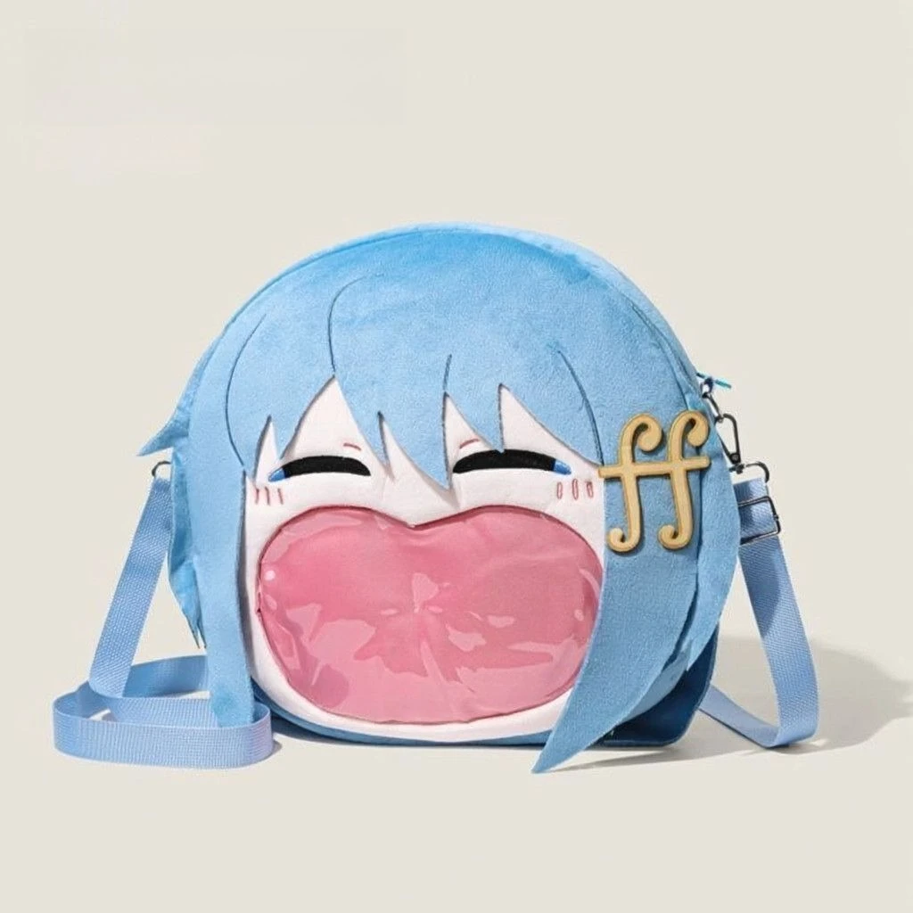 Magical Girl Madoka Sayaka Big Mouth Ita Bag Anime Crossbody Backpack Plush Shoulder Bag