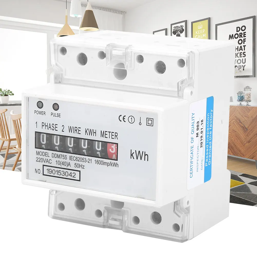 مرحلة واحدة 4P LED Din السكك الحديدية استهلاك الطاقة الكهرباء Wattmeter الطاقة Mete DDM75S 10 ‐ 40A Din-rail مقياس الطاقة كيلوواط ساعة متر #2