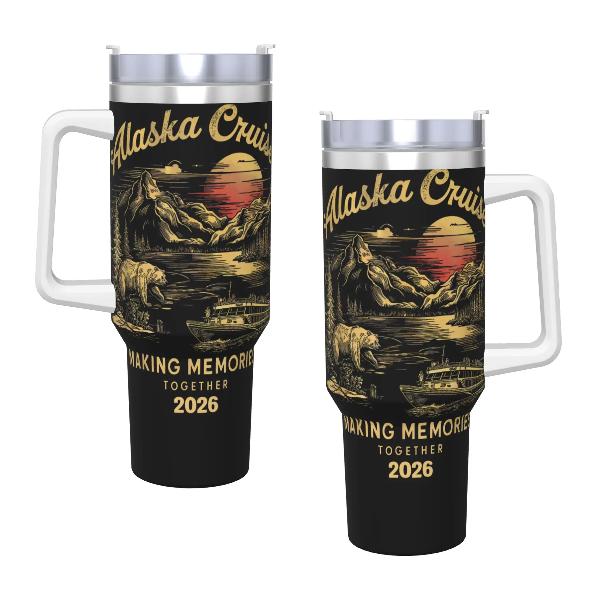 Matching Family Friends and Group Alaskan Alaska Cruise 2026 Tumbler Cold Water Bottle Stainless Steel Thermal Cups Mugs Cup