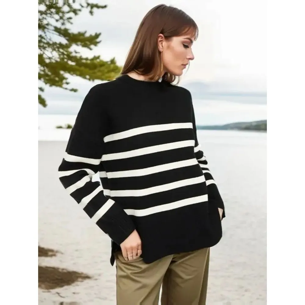 

Autumn Winter Women's Basic Long Ne Pullover Sweater Cleanfit Sle Thiened Fake Two-Piece Design Available Online And In...