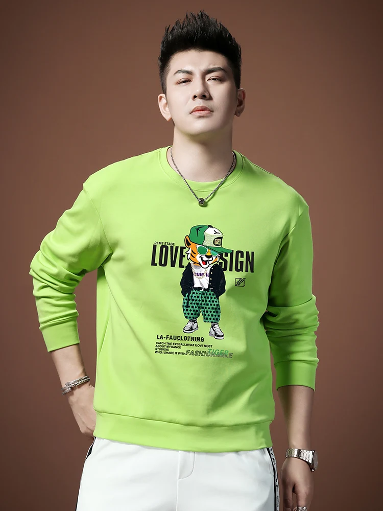 

Весна-Осень 2026: Новая модная тонкая мужская толстовка с круглым вырезом, повседневная, с блестками, молодежная, свободного кроя, из хлопка.