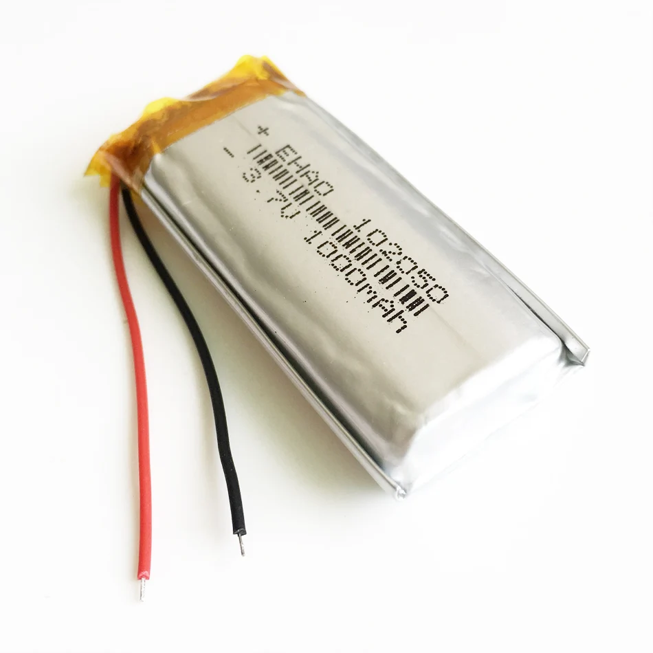 Akumulator 3.7V 1000mAh Lipo + 2pin 3pin wtyczka 102050 do domowego wzmacniacza przewodowy mikrofon KTV rejestrator audio