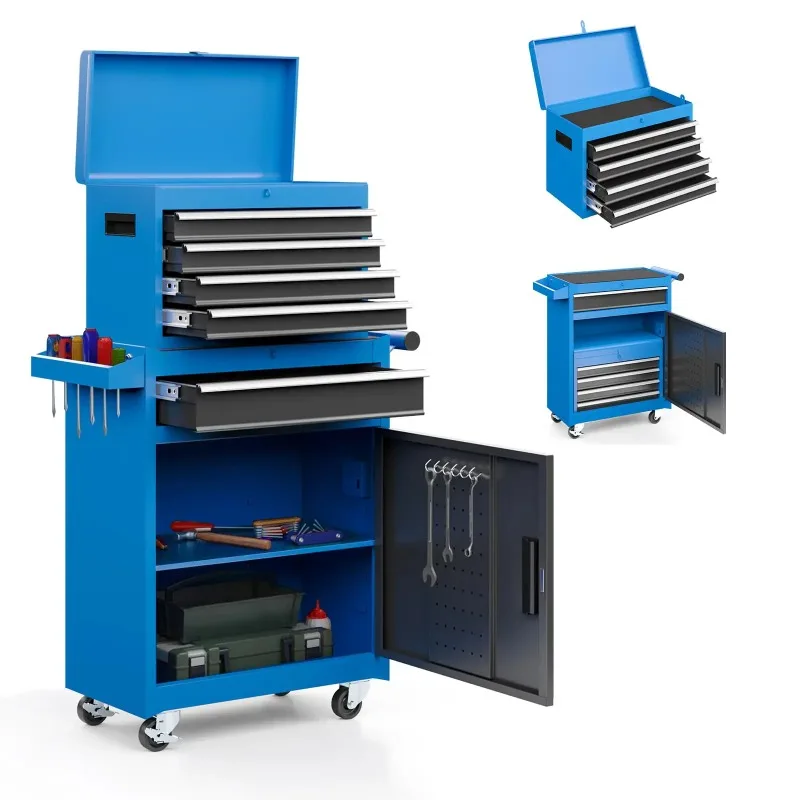 5-Drawer Rolling Tool Chest Black |  Storage Cabinet with Enhanced Packaging, Detachable Top  Box, view 2