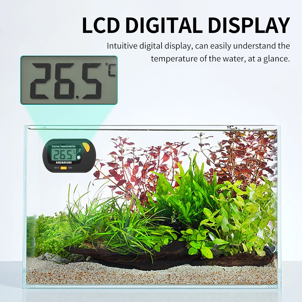 -10℃-60℃ Fish Tank Electronic Thermometer Household Aquarium Thermometer High/low Temperature Records With Battery -14℉-140℉