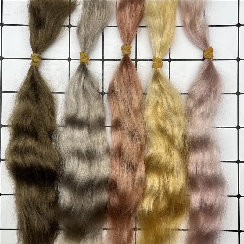 Top Qaulity10 grams / bag Bebe Reborn Mohair for DIY Reborn Doll Brown Golden Colors Mohair for DIY BJD Reborn doll hair wig