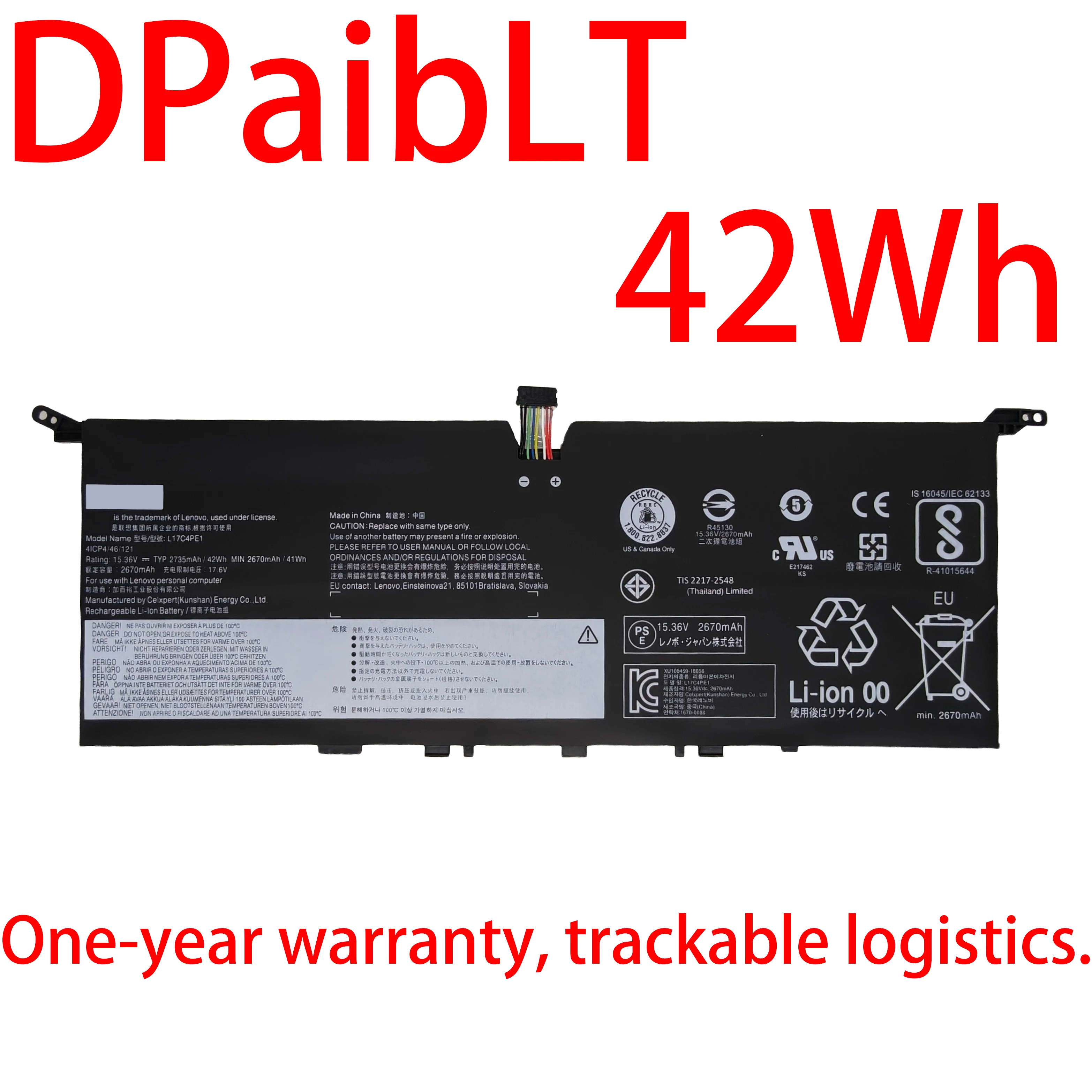

DPaibLT NEW 42Wh 15.36V 2735mAh L17C4PE1 L17M4PE1 LAPTOP BATTERY For Lenovo YOGA S730-13IWL IdeaPad 730S/730S-13IWL Series