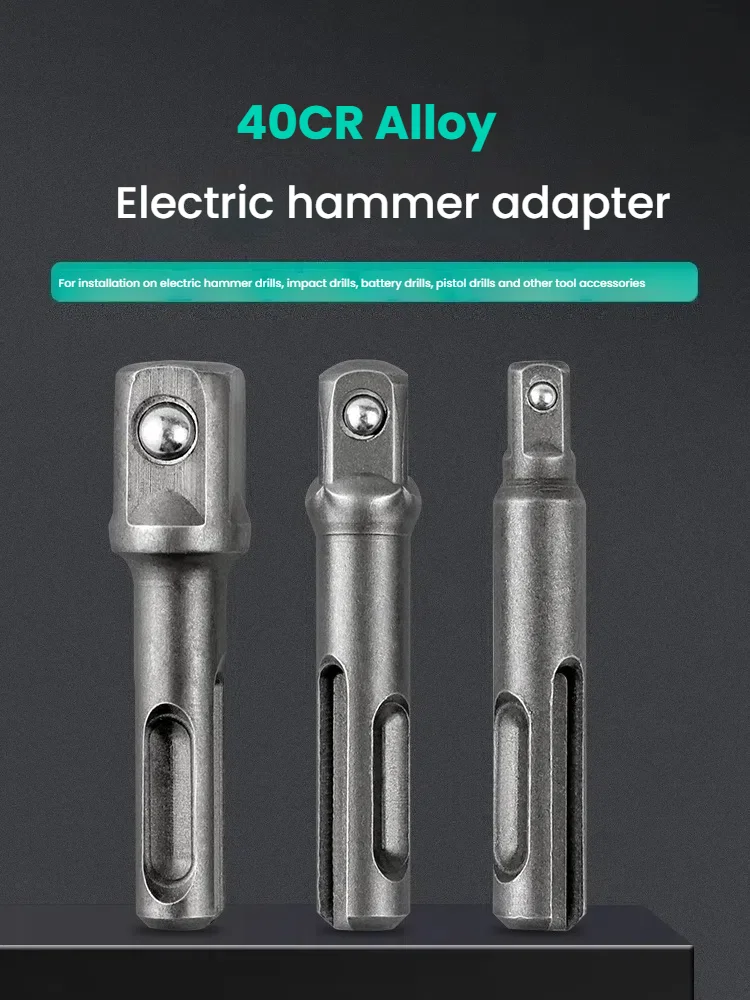 3pcs Socket Driver Set Drill Bit Adaptor 3/8 1/4 1/2" Hex Shank Converter Impact Drill Hammer Adapter Wrench Tools