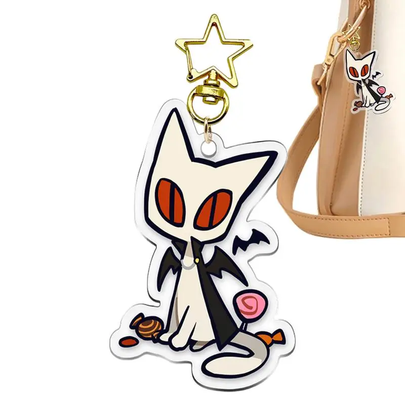 Small Cat Keychain Anime Kitten Key Pendant Cute Cartoon Keychains For Backpack Halloween Cats Keychain Pendant Deocr