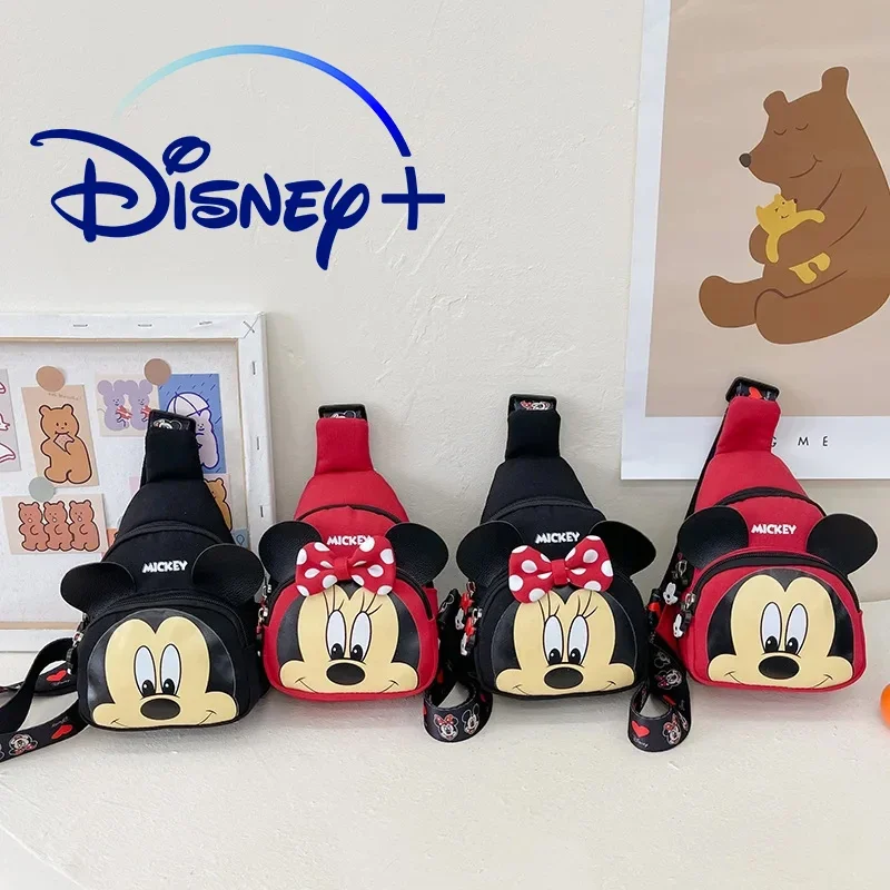 Cute Disney Mickey Mouse Cartoon Shoulder Crossbody Bag for Boys Girls Children Luxury Brand Designer Chest Back Bag Backpack