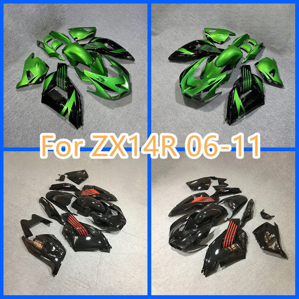 Green Black Injection Mold Fairings for Kawasaki ZX-14R 06 07 08 09 10 11 Body Kits ZX14R 2006 2007 2008 2009 2010 2011 Bodywork