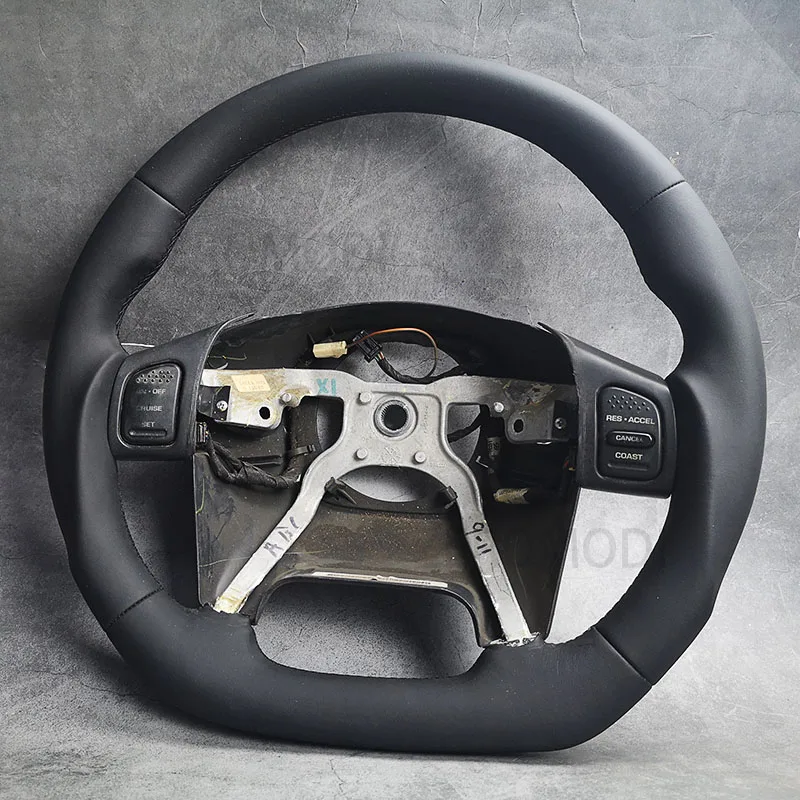 For JEEP GRAND CHEROKEE WJ STEERING WHEEL FLAT NEW LEATHER SPORT CUSTOM 1999-2004