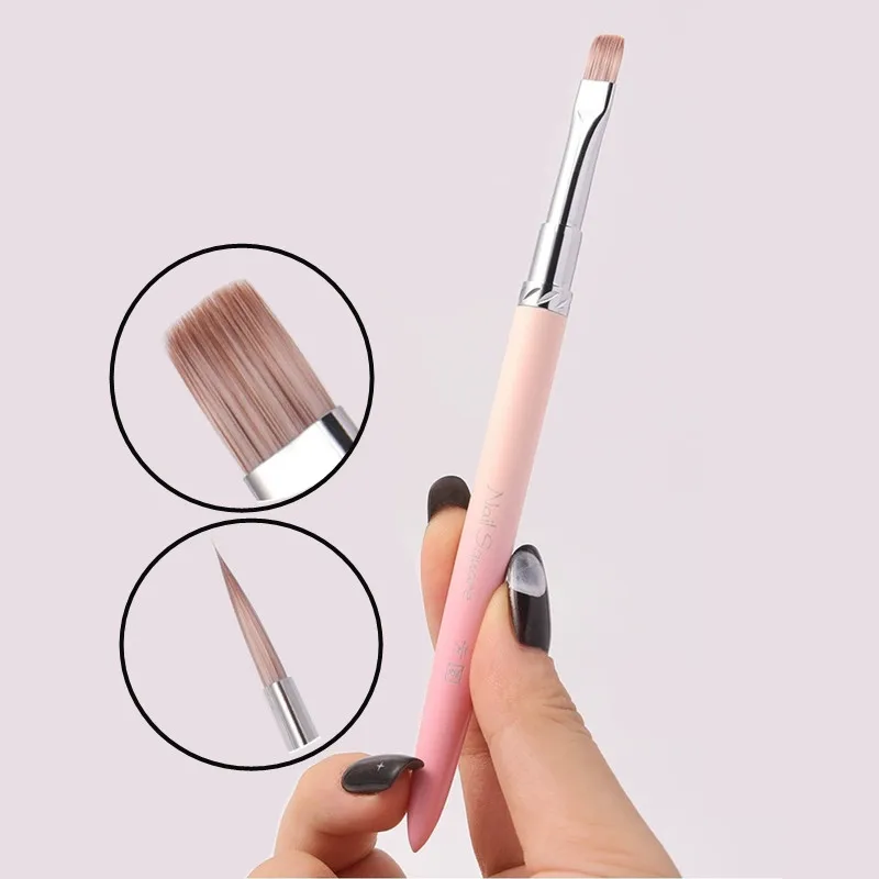 1/13PCS Pink Gradient Handle Nail Drawing Brushes For Manicure Lines Painting Gradient UV GEL Extension Builder Drawing Pen