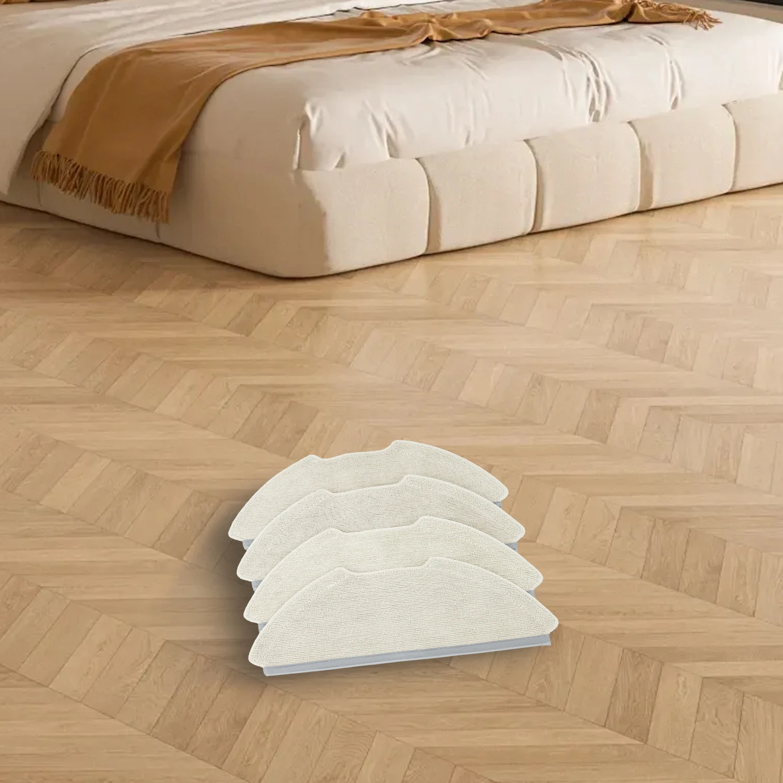 As Pictures Show Mop Cloth Kit Easy Install Mop Cloth For Robot Robot Microfiber Mop Large Capacity Mop Cloths