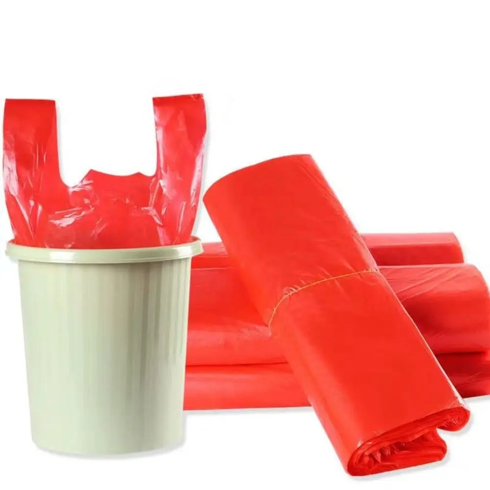 Waterproof Red Food Packaging Grocery Supermarket Retail Plastic Bag Storage Bag Garbage Pouches Shopping Bag