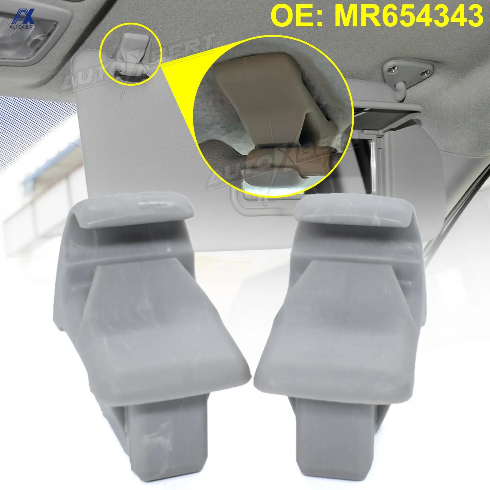 2pcs Sun Visor Clip Hanger Hook Bracket MR654343 For Mitsubishi Lancer EVO X Outlander Sport ASX Sunshade Sunvisor Clips