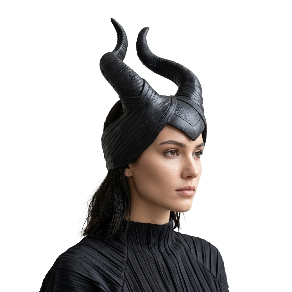 Maleficent Horns Gold Long Horns Maleficent Costume Women Queen Hat Gothic Magic Witch Headpiece Dress Up Halloween Headdress