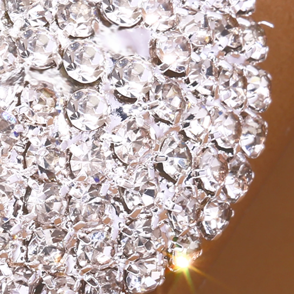 Stonefans Bling Rhinestone Round Earrings Stud Fashion Silver Color Crystal Statement for Women Jewelry Wedding Party Earrings