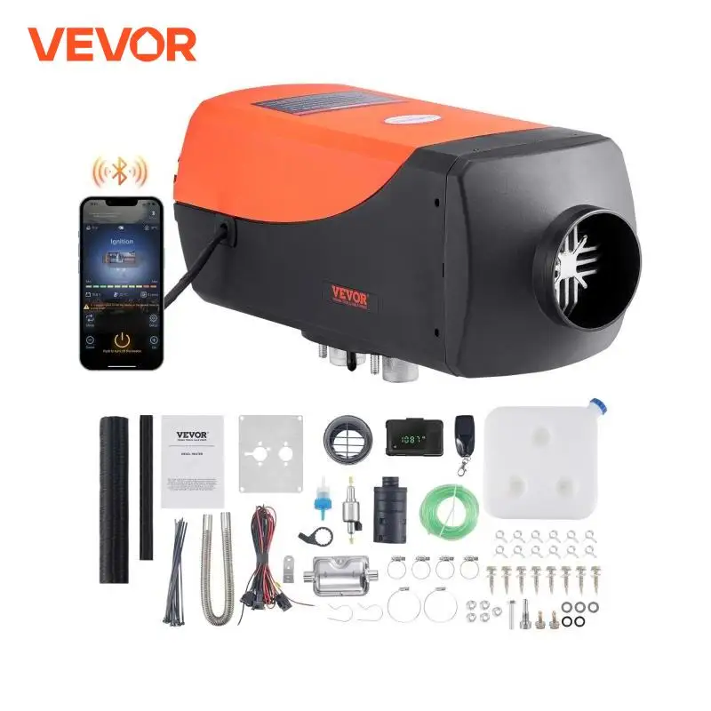 VEVOR 8KW Bluetooth Diesel Air Heater 12V Diesel Heater with Automatic Altitude Adjustment Diesel Parking Heater for RV Trailer