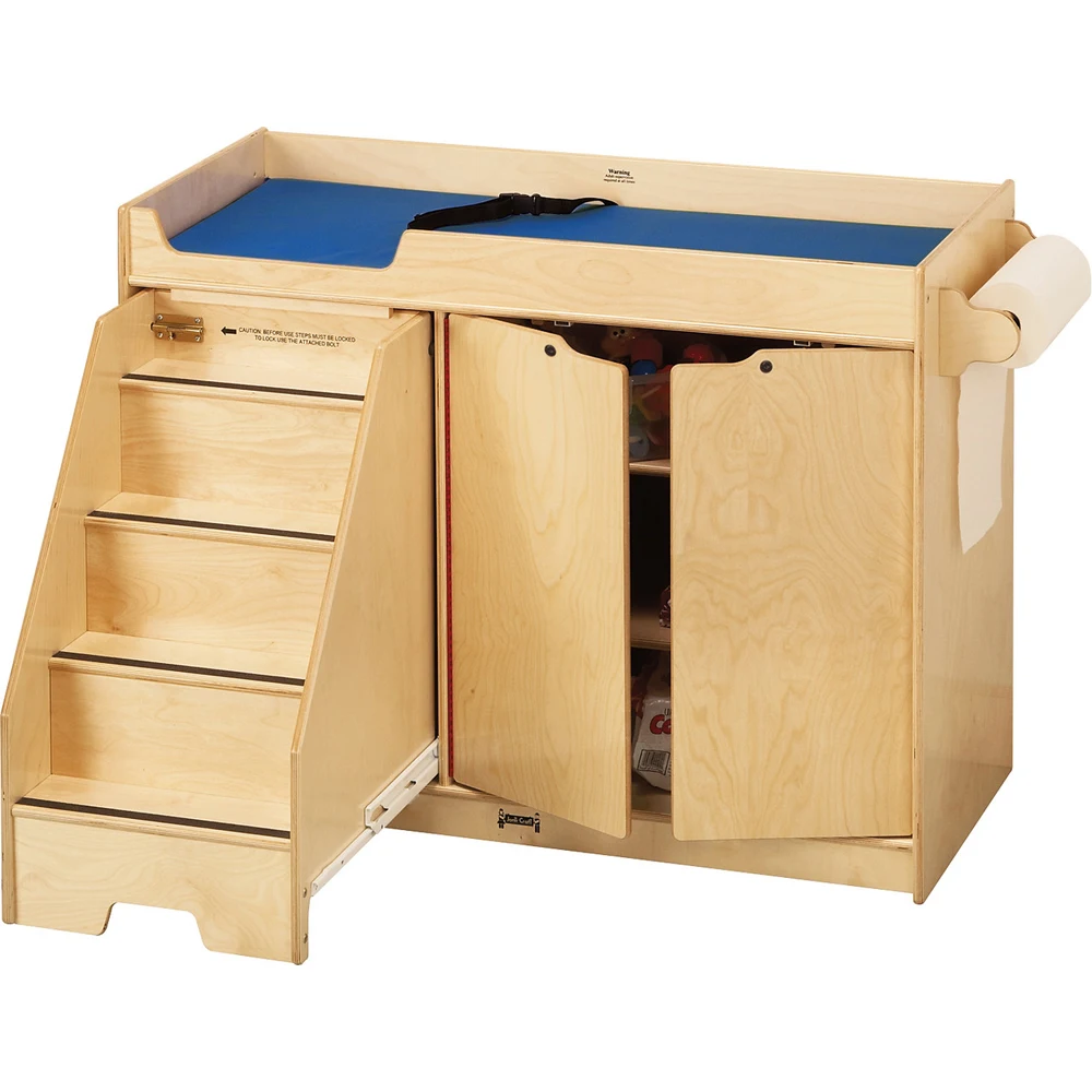 

Wood Children's Cabinet Storage Set for Bedroom & School Includes Stairs to Foster Kids' DIY Skills Nursery Organization