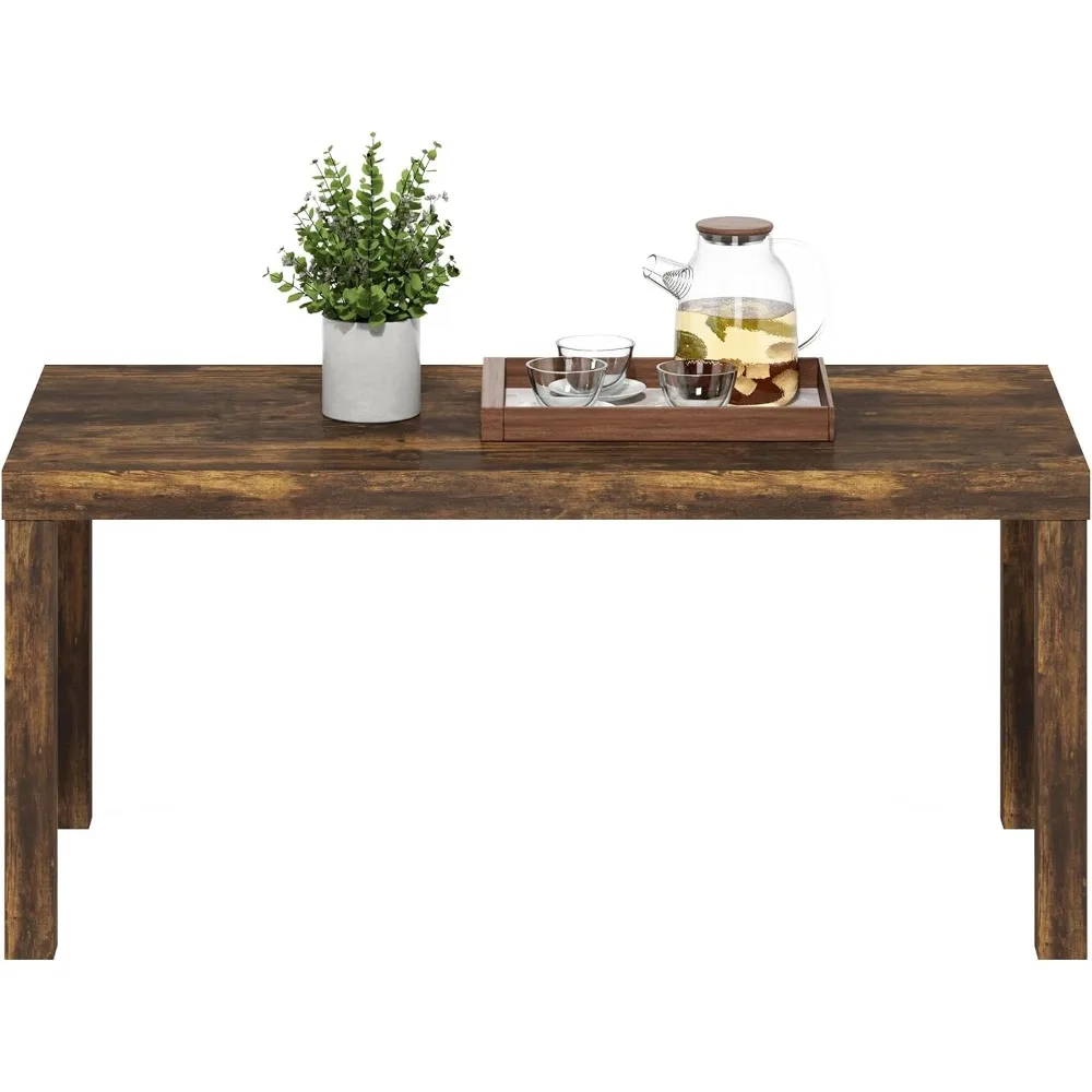 Mesa de centro clássica, mesa de centro retangular moderna com tampo grosso de 1,8 polegadas, mesa lateral para sala de estar, escritório doméstico, Ambe