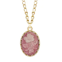 Fashion Flower Cameo Necklace For Women Gold Color Fashion Plant Flower Pendant Jewlery