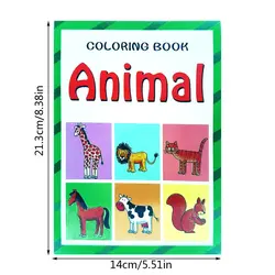 21.3cm*14cm CHILDREN'S Coloring Book Baby Painting Color Learn Baby Painting Book Animal Fruit Car Coloring