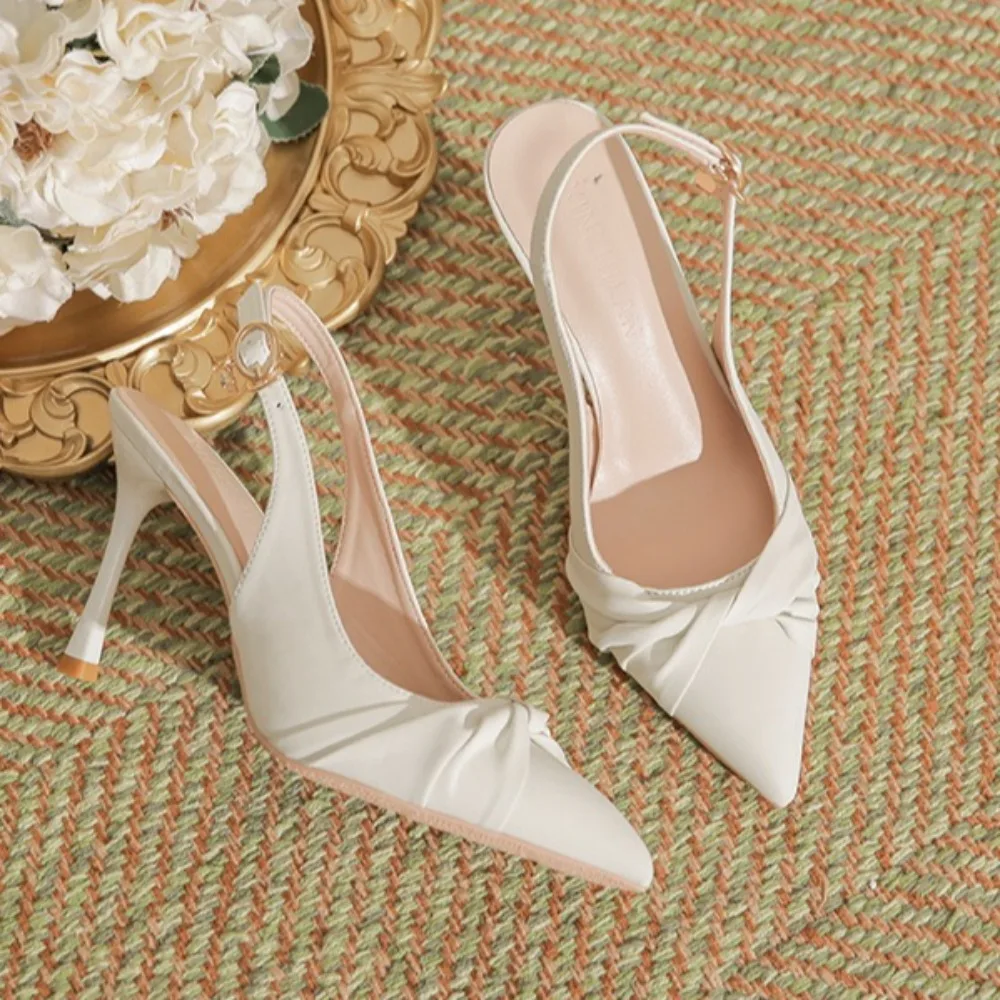 

Женские босоножки, летние женские босоножки на каблуке 2024, пикантные женские босоножки на высоком каблуке сзади на тонком каблуке, большой размер 44